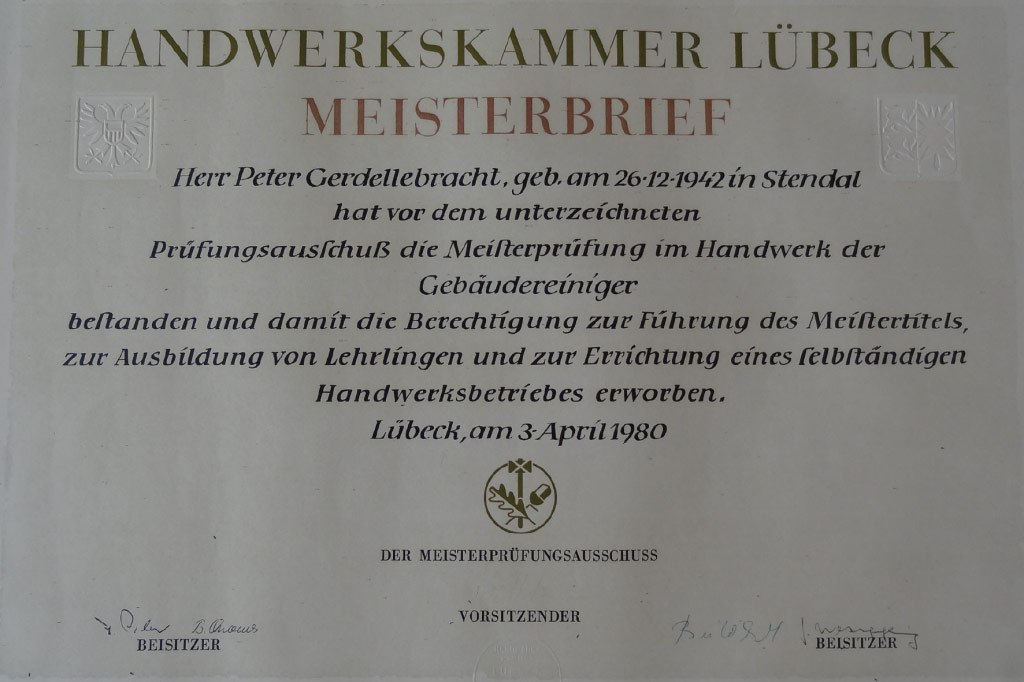Peter G Meisterbrief
